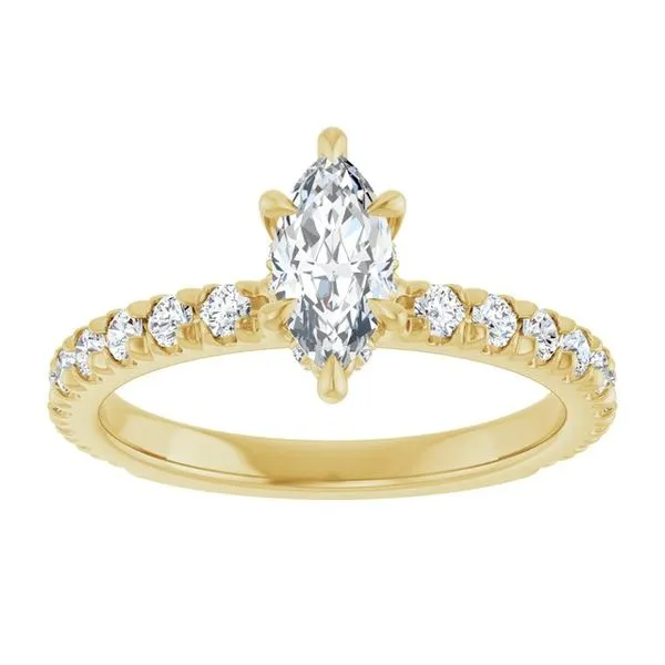 Claw-Prong Hidden Halo-Style Engagement Ring Image 3 J. West Jewelers Round Rock, TX