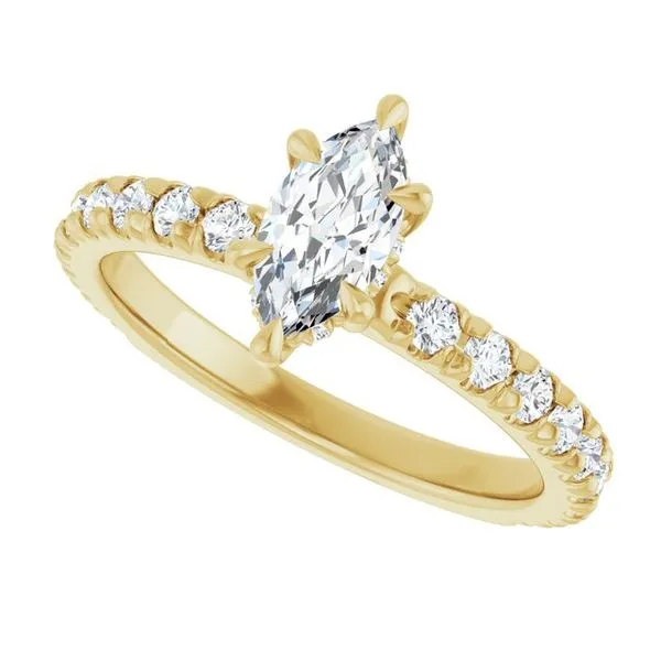 Claw-Prong Hidden Halo-Style Engagement Ring Image 5 J. West Jewelers Round Rock, TX