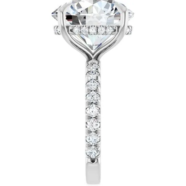 Claw-Prong Hidden Halo-Style Engagement Ring Image 4 Hudson Valley Goldsmith New Paltz, NY