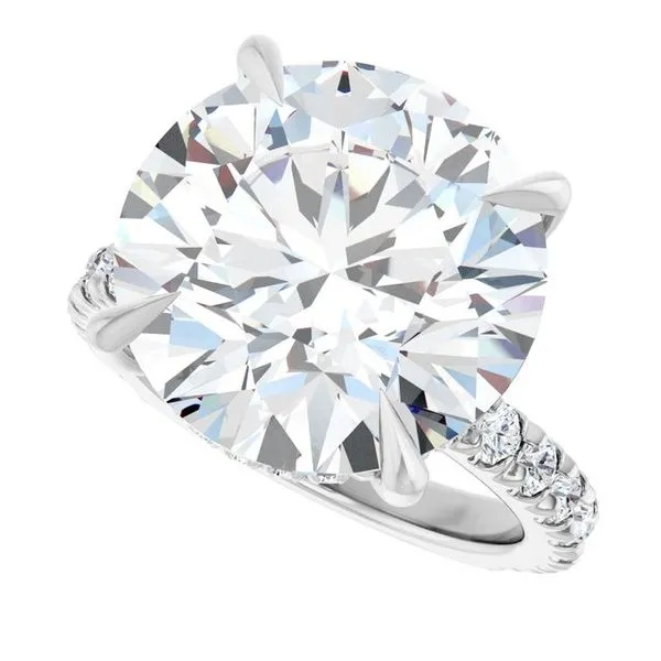 Claw-Prong Hidden Halo-Style Engagement Ring Image 5 Michael Szwed Jewelers Longmeadow, MA