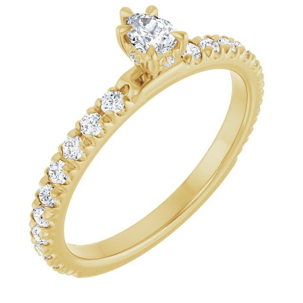Claw-Prong Hidden Halo-Style Engagement Ring