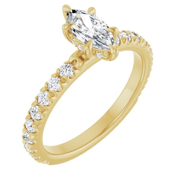 Claw-Prong Hidden Halo-Style Engagement Ring