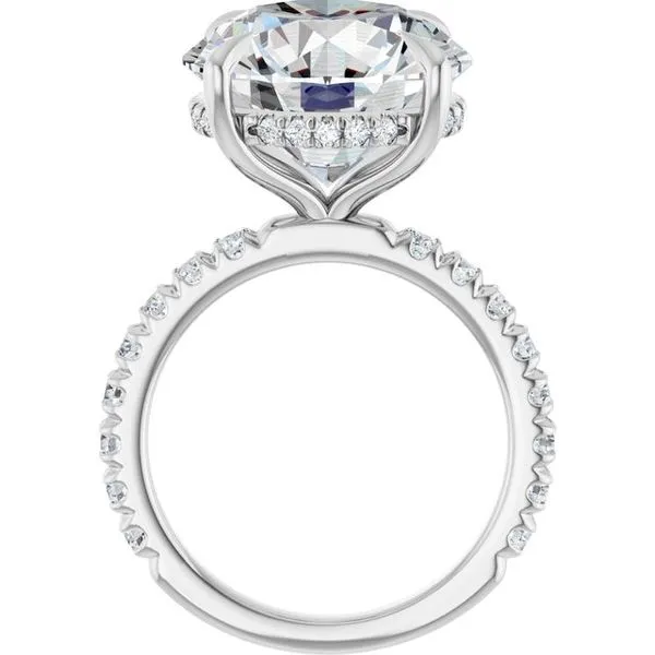 Claw-Prong Hidden Halo-Style Engagement Ring Image 2 Hudson Valley Goldsmith New Paltz, NY