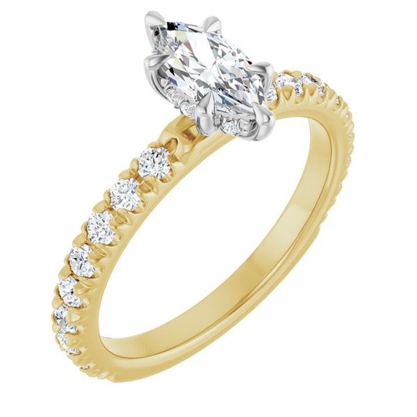 Claw-Prong Hidden Halo-Style Engagement Ring