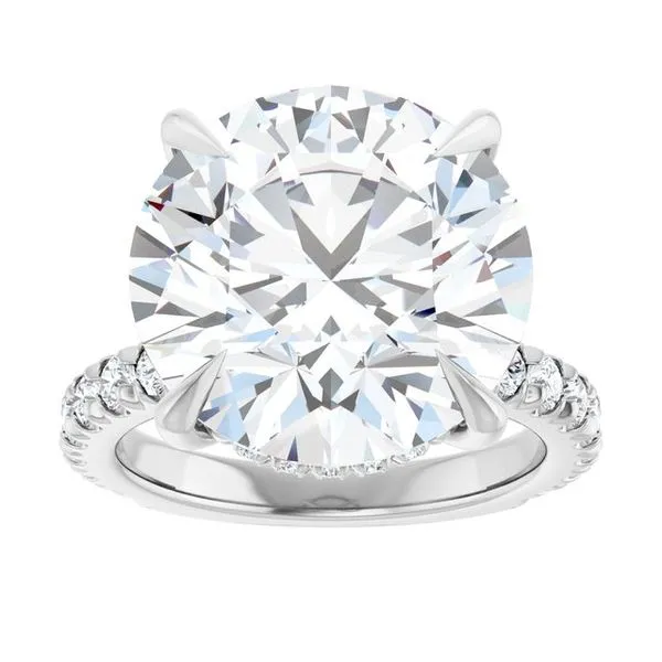 Claw-Prong Hidden Halo-Style Engagement Ring Image 3 Austin's Fine Diamonds & Jewelry Lyndhurst, NJ