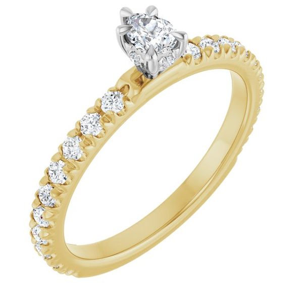 Claw-Prong Hidden Halo-Style Engagement Ring