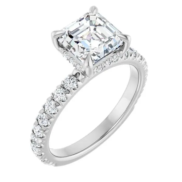 Claw-Prong Hidden Halo-Style Engagement Ring The Jewelry Source El Segundo, CA