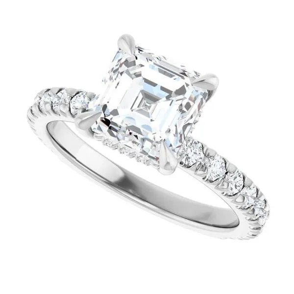 Claw-Prong Hidden Halo-Style Engagement Ring Image 5 Raleigh Diamond Fine Jewelry Raleigh, NC