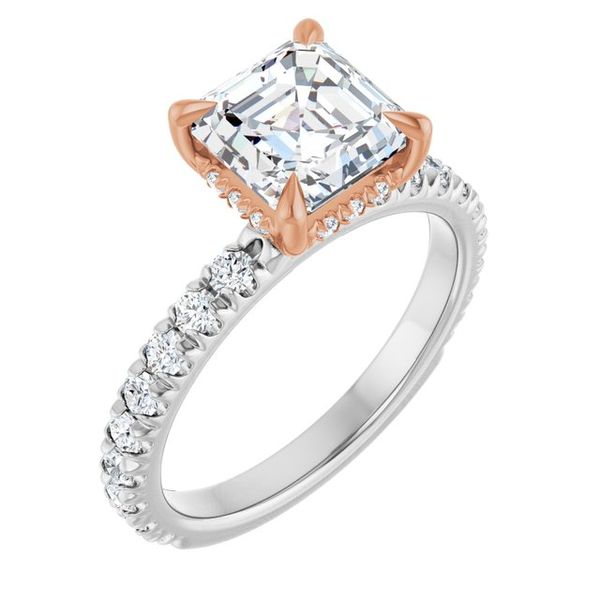 Claw-Prong Hidden Halo-Style Engagement Ring
