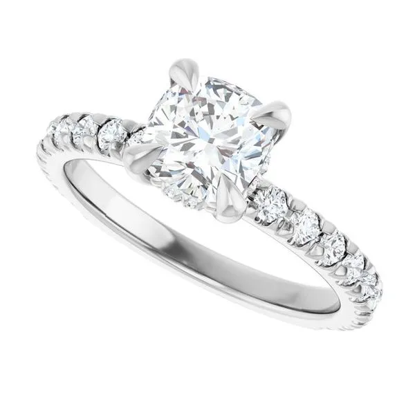 Claw-Prong Hidden Halo-Style Engagement Ring Image 5 Don's Jewelry & Design Washington, IA