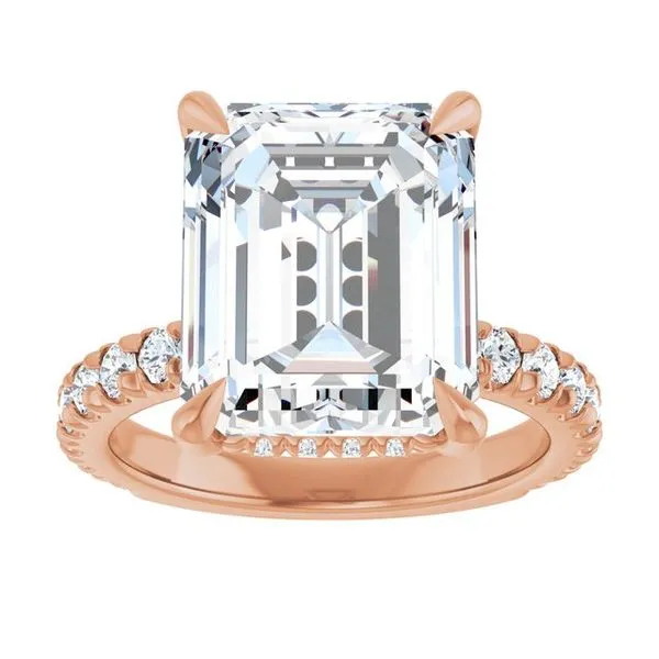 Claw-Prong Hidden Halo-Style Engagement Ring Image 3 JF Jones Jewelers Rochester, NY