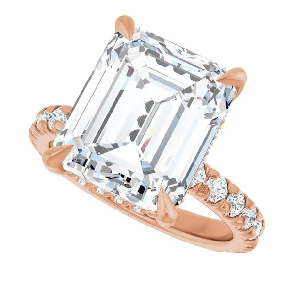 Claw-Prong Hidden Halo-Style Engagement Ring Image 5 Hudson Valley Goldsmith New Paltz, NY