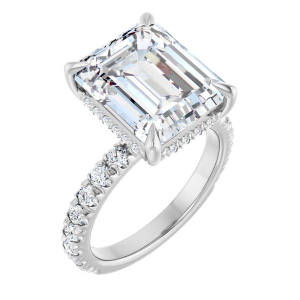 Claw-Prong Hidden Halo-Style Engagement Ring