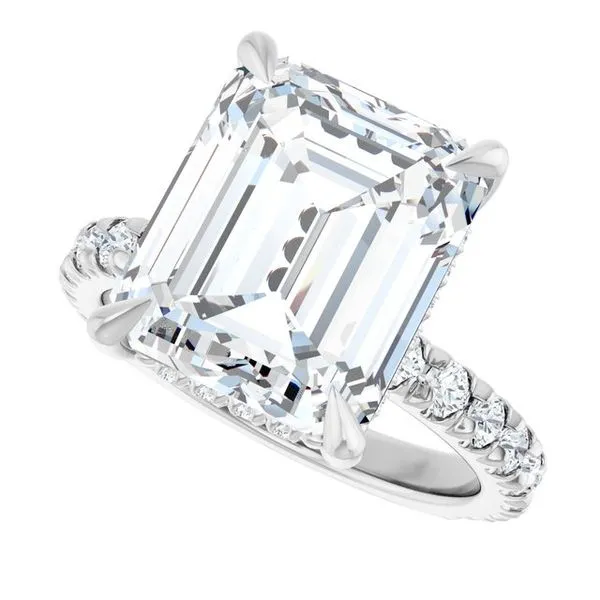 Claw-Prong Hidden Halo-Style Engagement Ring Image 5 Hudson Valley Goldsmith New Paltz, NY