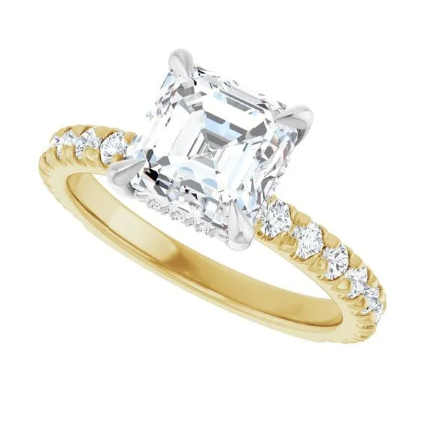 Claw-Prong Hidden Halo-Style Engagement Ring Image 5 J. West Jewelers Round Rock, TX