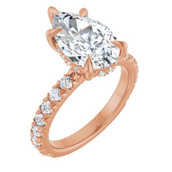 Claw-Prong Hidden Halo-Style Engagement Ring