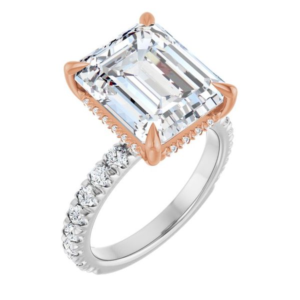 Claw-Prong Hidden Halo-Style Engagement Ring
