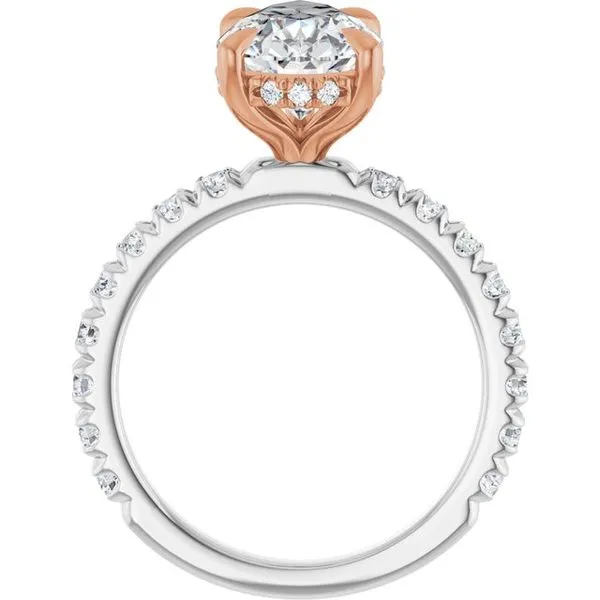 Claw-Prong Hidden Halo-Style Engagement Ring Image 2 Don's Jewelry & Design Washington, IA