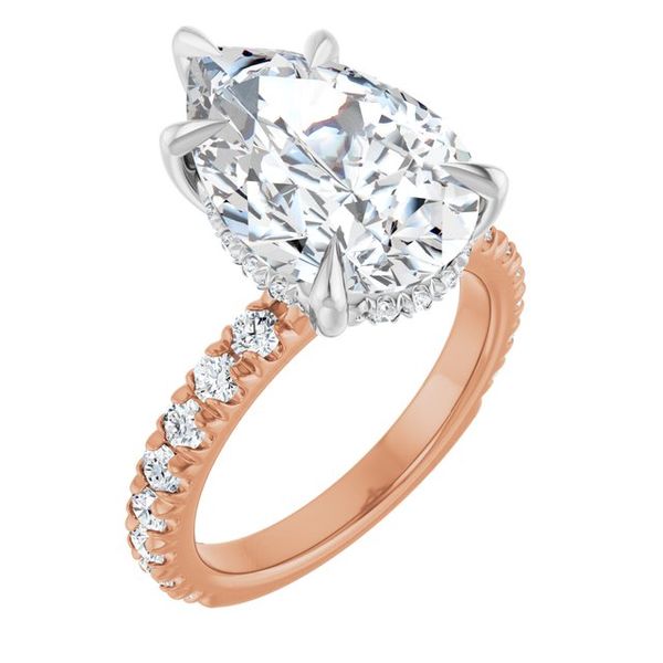 Claw-Prong Hidden Halo-Style Engagement Ring