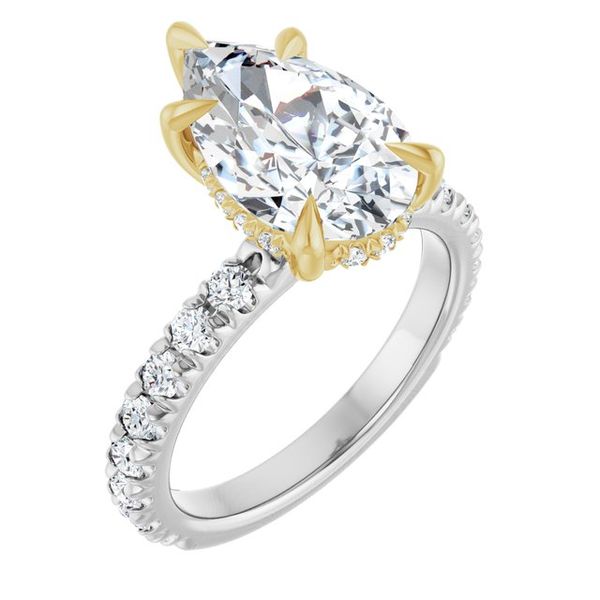 Claw-Prong Hidden Halo-Style Engagement Ring