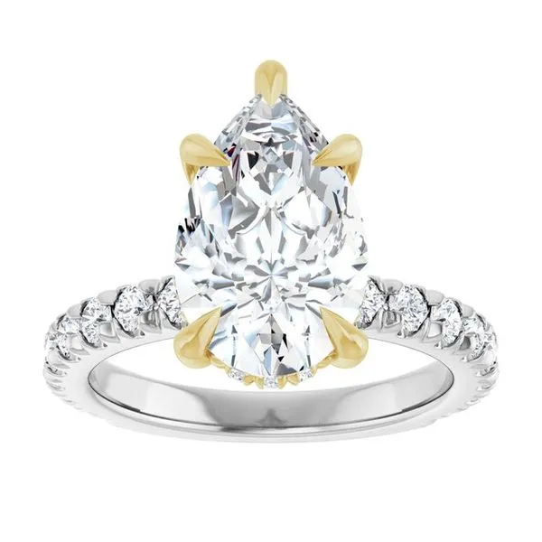 Claw-Prong Hidden Halo-Style Engagement Ring Image 3 Don's Jewelry & Design Washington, IA