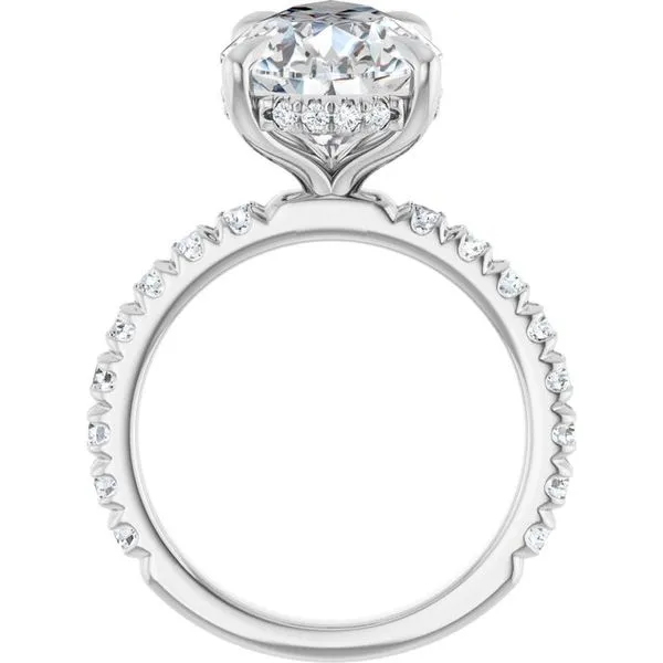 Claw-Prong Hidden Halo-Style Engagement Ring Image 2 JF Jones Jewelers Rochester, NY