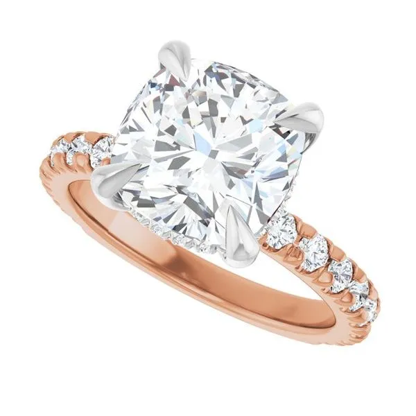 Claw-Prong Hidden Halo-Style Engagement Ring Image 5 Don's Jewelry & Design Washington, IA