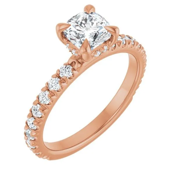 Claw-Prong Hidden Halo-Style Engagement Ring