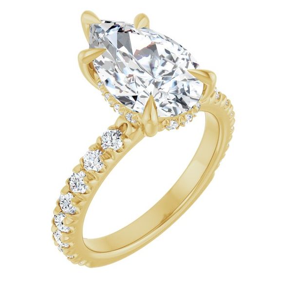 Claw-Prong Hidden Halo-Style Engagement Ring