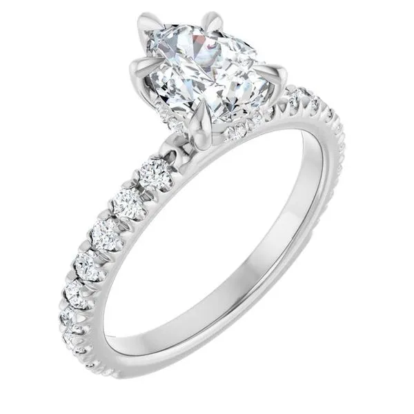 Claw-Prong Hidden Halo-Style Engagement Ring JF Jones Jewelers Rochester, NY