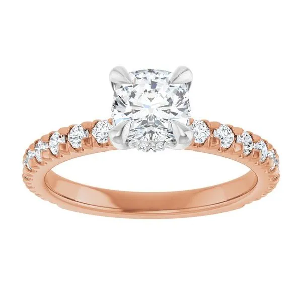 Claw-Prong Hidden Halo-Style Engagement Ring Image 3 Stuart Benjamin & Co. Jewelry Designs San Diego, CA