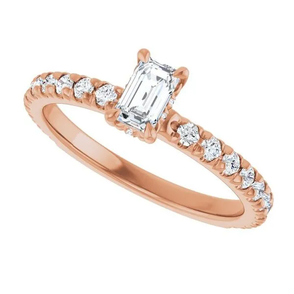 Claw-Prong Hidden Halo-Style Engagement Ring Image 5 Hudson Valley Goldsmith New Paltz, NY