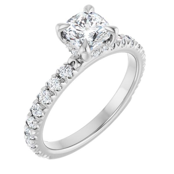 Claw-Prong Hidden Halo-Style Engagement Ring
