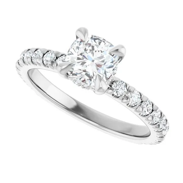 Claw-Prong Hidden Halo-Style Engagement Ring Image 5 Michael Szwed Jewelers Longmeadow, MA