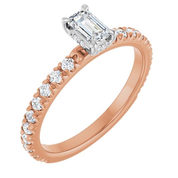 Claw-Prong Hidden Halo-Style Engagement Ring