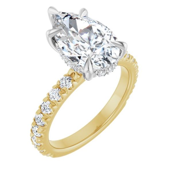 Claw-Prong Hidden Halo-Style Engagement Ring