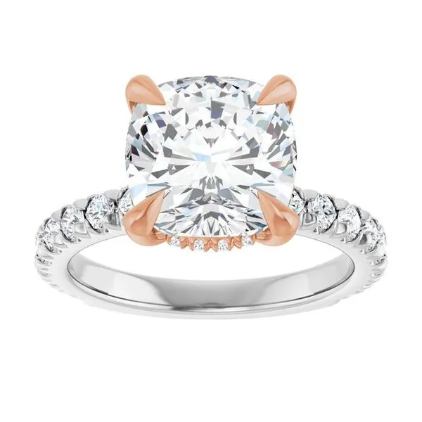 Claw-Prong Hidden Halo-Style Engagement Ring Image 3 J. West Jewelers Round Rock, TX