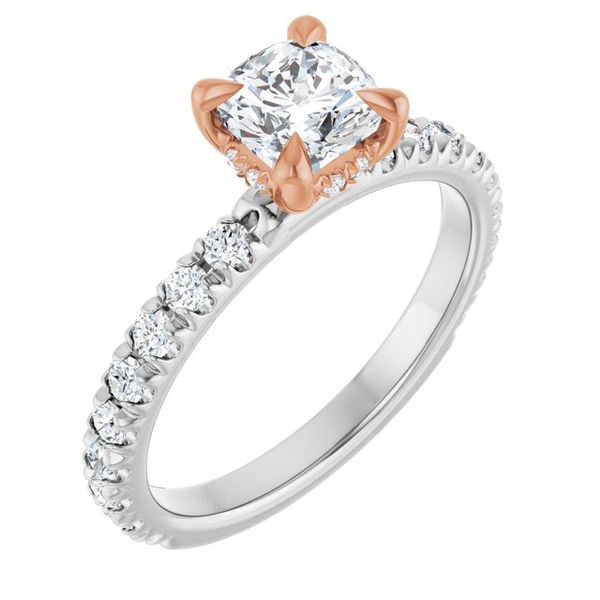 Claw-Prong Hidden Halo-Style Engagement Ring