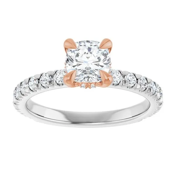 Claw-Prong Hidden Halo-Style Engagement Ring Image 3 Don's Jewelry & Design Washington, IA