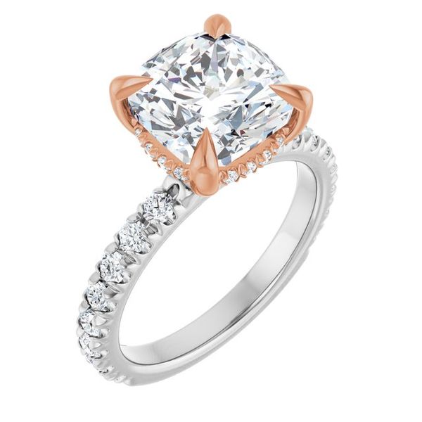 Claw-Prong Hidden Halo-Style Engagement Ring