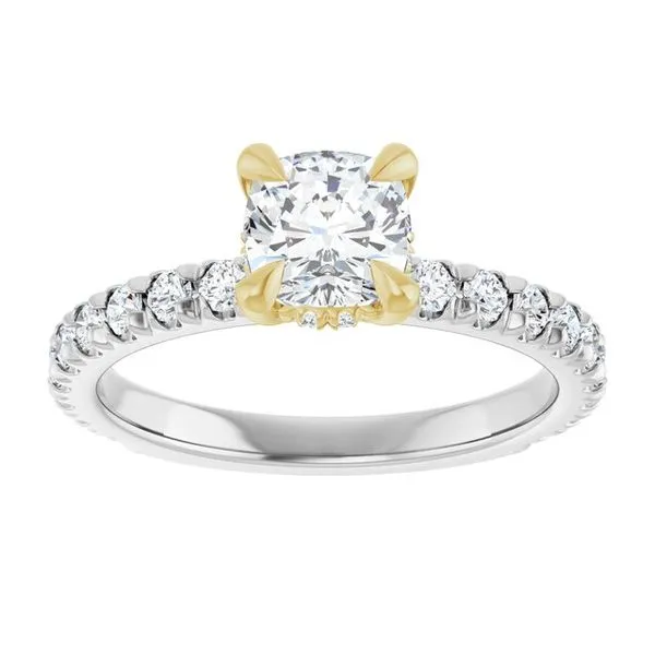 Claw-Prong Hidden Halo-Style Engagement Ring Image 3 Michael Szwed Jewelers Longmeadow, MA