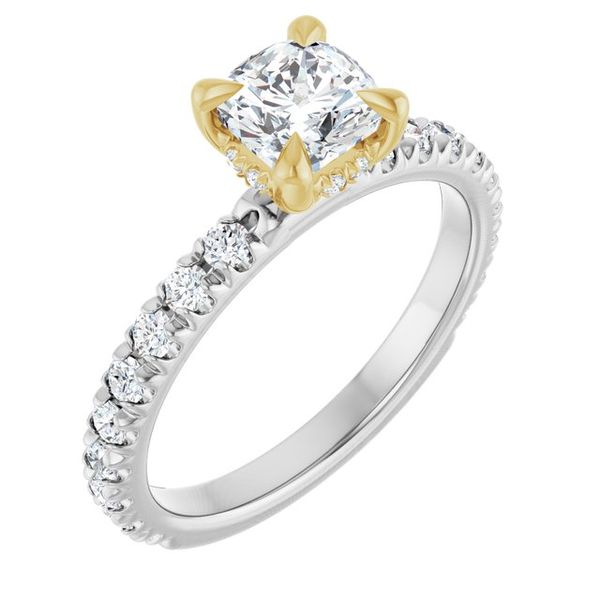 Claw-Prong Hidden Halo-Style Engagement Ring