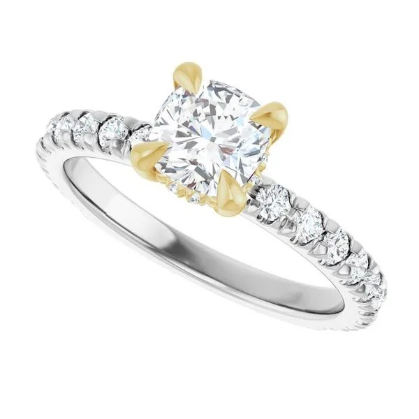 Claw-Prong Hidden Halo-Style Engagement Ring Image 5 Don's Jewelry & Design Washington, IA