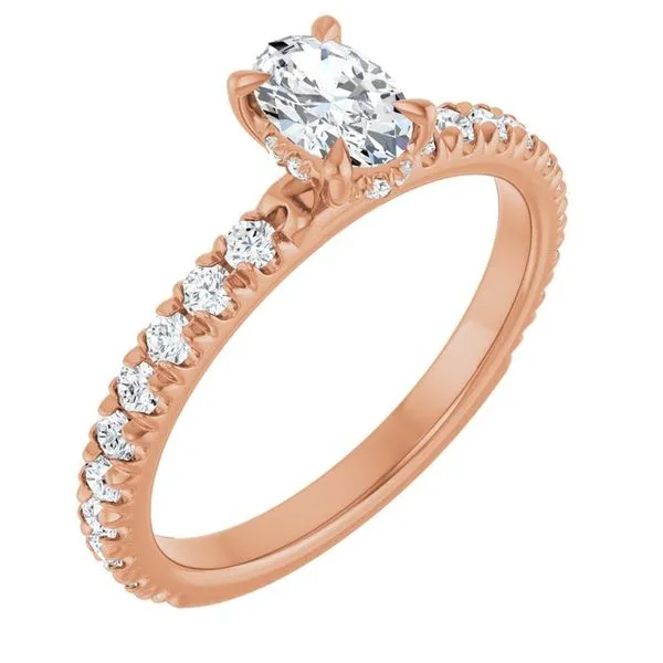 Claw-Prong Hidden Halo-Style Engagement Ring