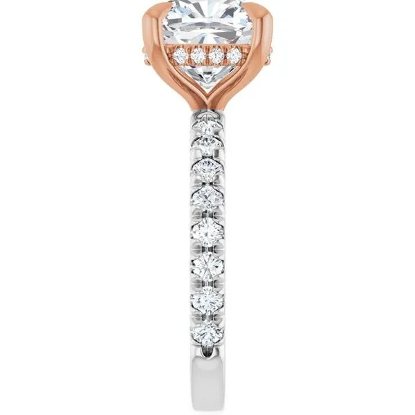 Claw-Prong Hidden Halo-Style Engagement Ring Image 4 Hudson Valley Goldsmith New Paltz, NY