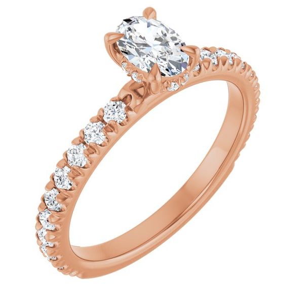 Claw-Prong Hidden Halo-Style Engagement Ring