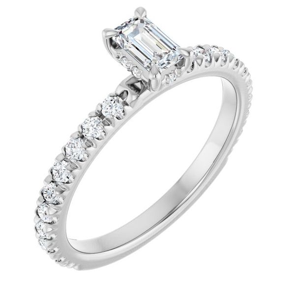 Claw-Prong Hidden Halo-Style Engagement Ring
