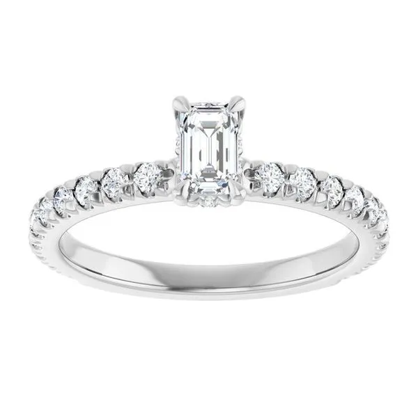 Claw-Prong Hidden Halo-Style Engagement Ring Image 3 Don's Jewelry & Design Washington, IA
