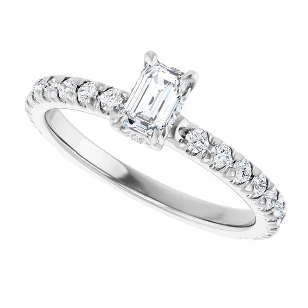 Claw-Prong Hidden Halo-Style Engagement Ring Image 5 JF Jones Jewelers Rochester, NY