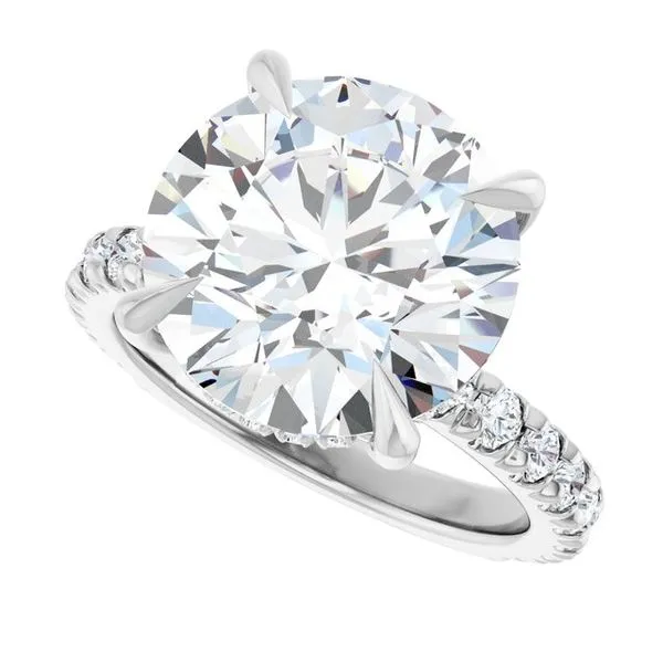 Claw-Prong Hidden Halo-Style Engagement Ring Image 5 Hudson Valley Goldsmith New Paltz, NY